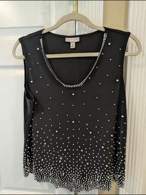 CB Boutique Black Embellished Sleeveless Camisole